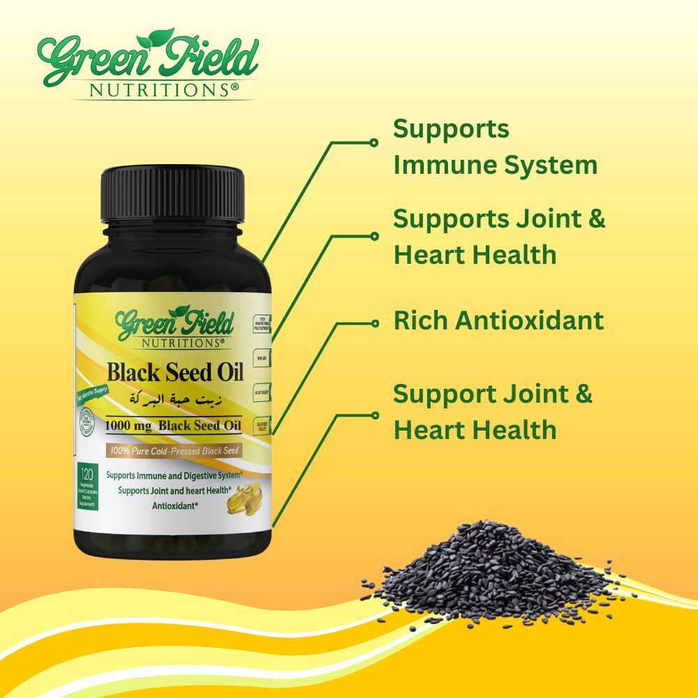 Greenfield Nutritions - Halal Black Seed Oil, for Immune Support, 120 Liquid Veggies Capsules