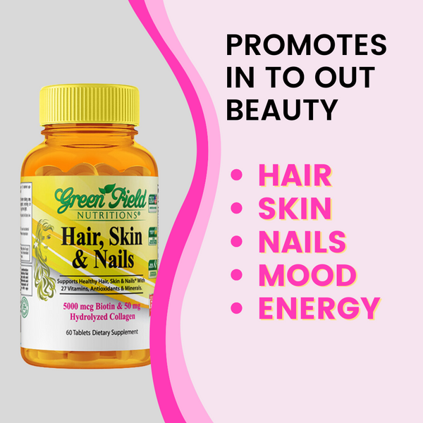 Nature's Bounty Hair, Skin & Nails with Biotin and Collagen,  Citrus-Flavored Gummies Vitamin Supplement, Supports Hair, Skin, and Nail  Health for Women, 2500 mcg, 80 Count - Medpick