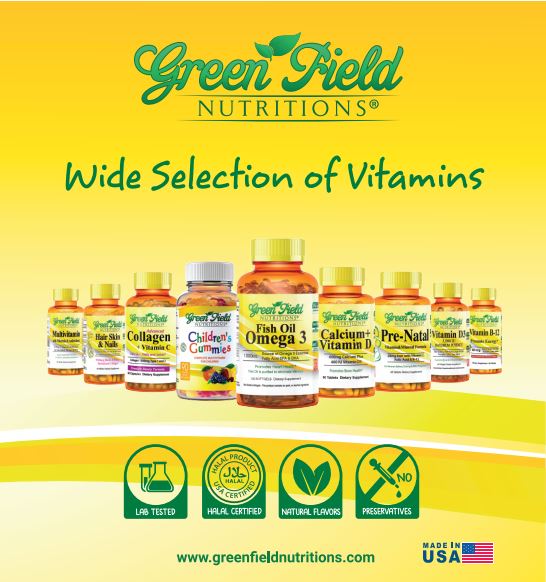 Greenfield NUtritions - Halal Multivitamin Gummies for Children, 90 Gummies Bears (Sales - Three Bottles)