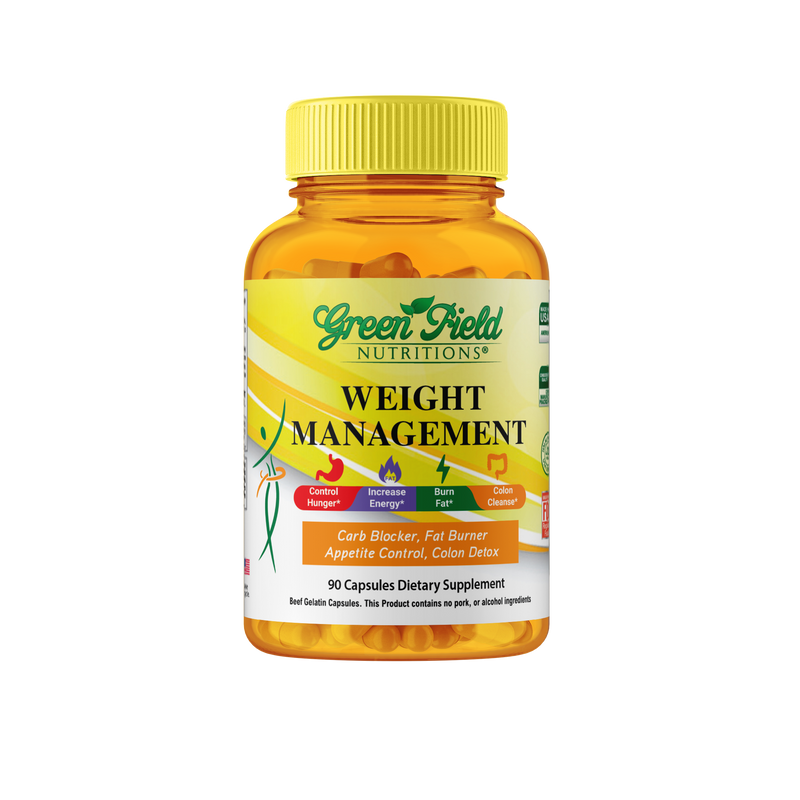 Greenfield Nutritions - Halal Weight Management Formula for Sugar Blocker, Fat Burner, Apatite Control, and Colon Cleanser
